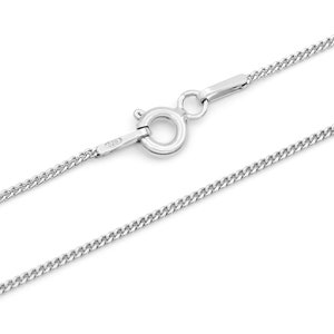 Curb chain 925 sterling silver rhodium-plated 1 mm wide Length selectable 36 40 45 50 55 60 cm Silver chain tarnish-proof necklace chain women image 1