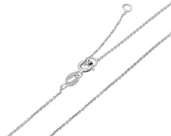 Ankerkette 925 Sterling Silber rhodiniert 1,1mm breit 45cm lang Silberkette anlaufgeschützt Halskette Kette Damen
