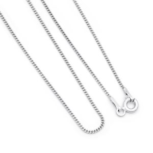 Curb chain 925 sterling silver rhodium-plated 1 mm wide Length selectable 36 40 45 50 55 60 cm Silver chain tarnish-proof necklace chain women image 3