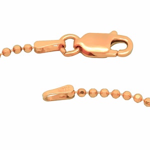 Ball bracelet 925 sterling silver rose gold plated 1.5 mm wide diamond-coated length selectable 17 18 19 20 cm ball chain silver chain bracelet rose image 2