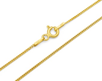 Curb chain 925 sterling silver gold-plated 1 mm wide length selectable 36 40 45 50 55 60 cm silver chain necklace chain gold women