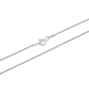 Curb chain 925 sterling silver rhodium-plated 1 mm wide Length selectable 36 40 45 50 55 60 cm Silver chain tarnish-proof necklace chain women image 2