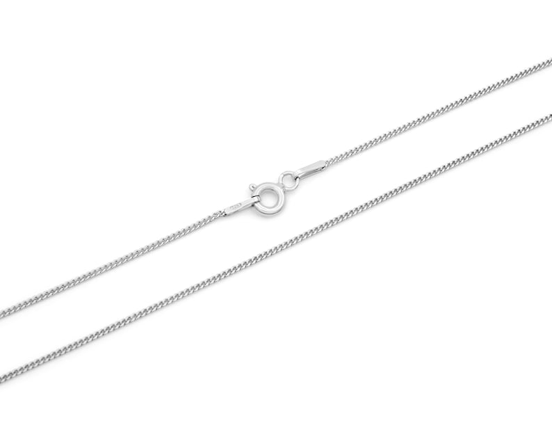 Curb chain 925 sterling silver rhodium-plated 1 mm wide Length selectable 36 40 45 50 55 60 cm Silver chain tarnish-proof necklace chain women image 2