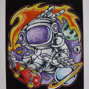 Astronauta Skate Pop Art Acrílico