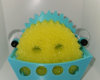 Scrub Daddy Sponge Caddy | Kitchen Sink Organizer | Sponge Holder with Drain | Scrub Mommy Holder | 3D Printed Sink Accessory | Kitchen Gift