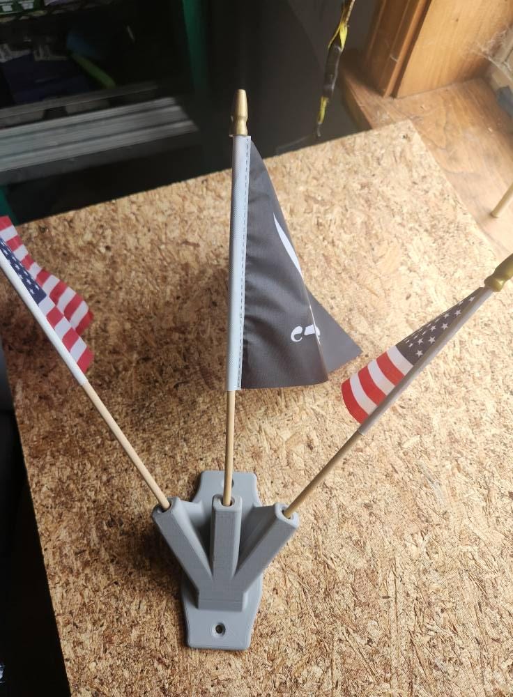 Mini Flag Display Triple Mini Flag Holder Wall – Small Flag Pole Holder – for 1/4