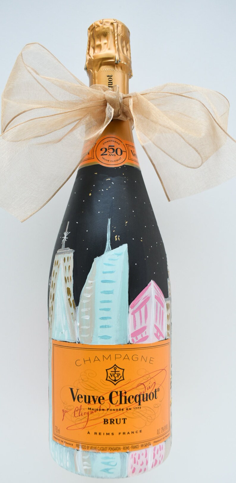 Hand Painted Champagne Bottle Art - Etsy