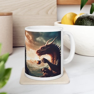 ドラゴン ブラックまたはホワイト コーヒーマグ ティーカップ