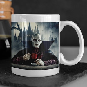 Dracula Black or White Coffee Cup: A Unique Mug for Dracula and Horror Lovers Gift