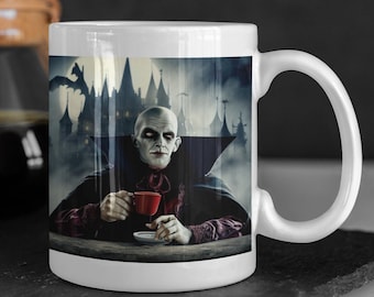 Dracula Black or White Coffee Cup: A Unique Mug for Dracula and Horror Lovers Gift