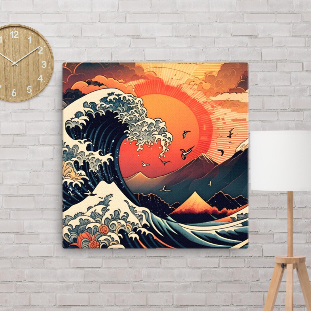 Great Wave Canvas Etsy