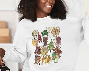 Jamaican food Crewneck Sweatshirt, foodie sweatshirt, funny Jamaica food shirt, shirts that go hard, cute food shirts, Bob marley