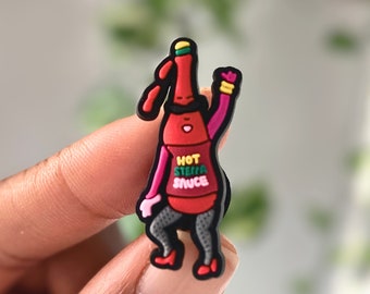 hot sauce croc charm, croc charms, funny Jamaica croc charms, cute croc charms, charms for crocs, black girl charms, charm PVC