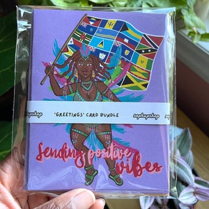 Lot de cartes de vœux Carnaval, cartes uniques en leur genre, cartes de vœux sans mots, cartes de vœux vierges, cartes de vœux des Caraïbes, trinité