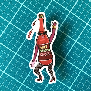 Hot sauce vinyl sticker - stationery - laptop sticker - artist sticker - food sticker - unique sticker - Jamaican sticker - black owned shop