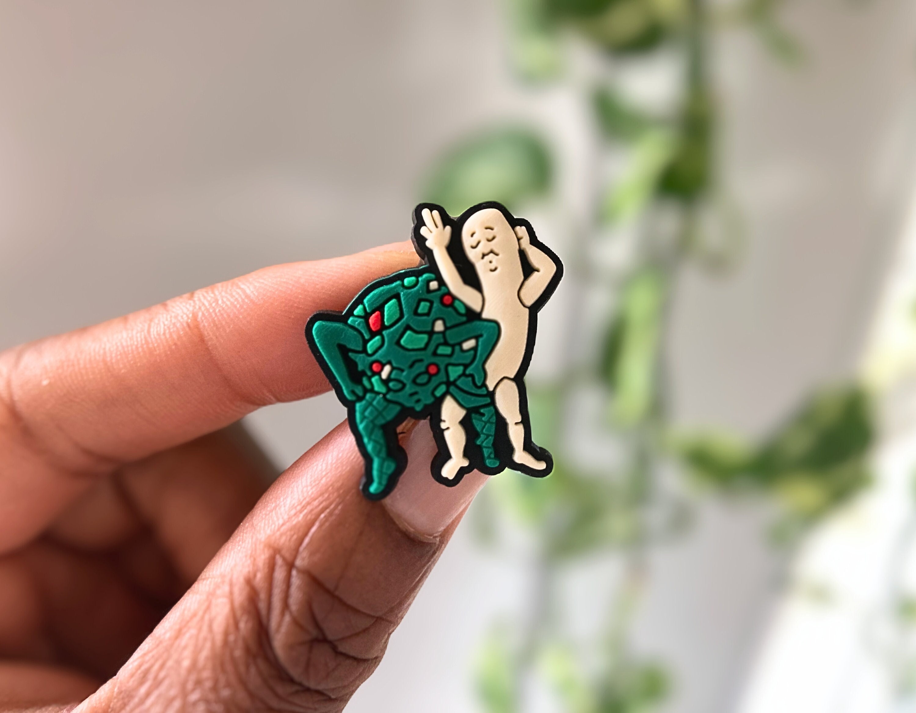 Callaloo and Banana croc charm, croc charms, funny Jamaica croc charms, cute croc charms, charms for crocs, black girl charms, charm PVC