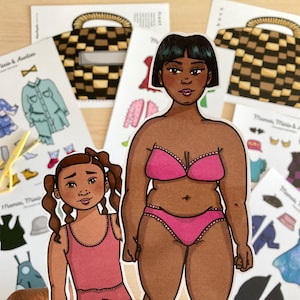 Black Paper Dolls | Printable paper dolls |  Black girl magic colouring pages | Adult Colouring Activity |  Modern dolls | Digital download