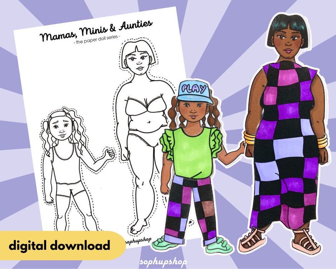 Black Paper Dolls Printable Paper Dolls Black Girl Magic Colouring