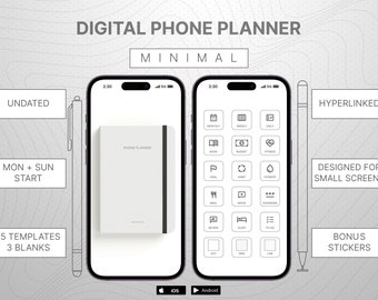 Digitale telefoonplanner, iPhone digitale planner, Android digitale telefoonplanner, Smartphone digitale planner, Digitale zakplanner