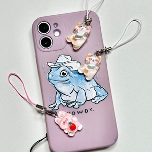 Jelly y2k small phone Charms | Clear Cat Bear Frog Bunny Dinosaur Keychain Gift Kawaii Lanyard Trinket