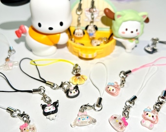 Kawaii Sanrio mini Charm | Keychain Cinnamoroll Pompompurin Kuromi My Melody Hello Kitty adorable Phone Charm trinket