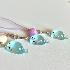 Kawaii Ocean Creature Phone Charm | Y2K Pufferfish Keychain Baby seal 1.