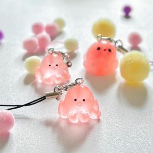 Kawaii Ocean Creature Phone Charm | Y2K Pufferfish Keychain Mini octopus