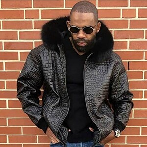Crocodile skin cheap coat