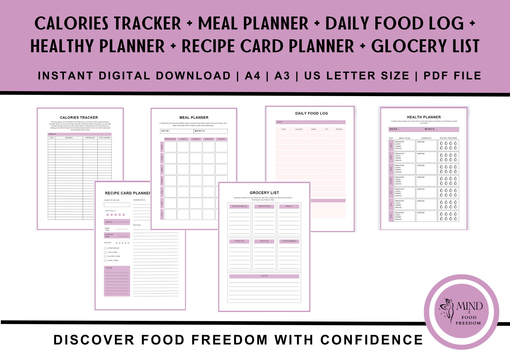 Fitness Planner Printable Weight Loss Tracker Workout - Etsy