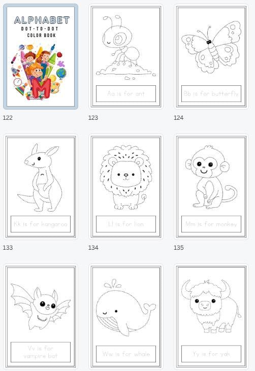 Dot Alphabet Alphabet Coloring Pages Kids Activity Learn Letters