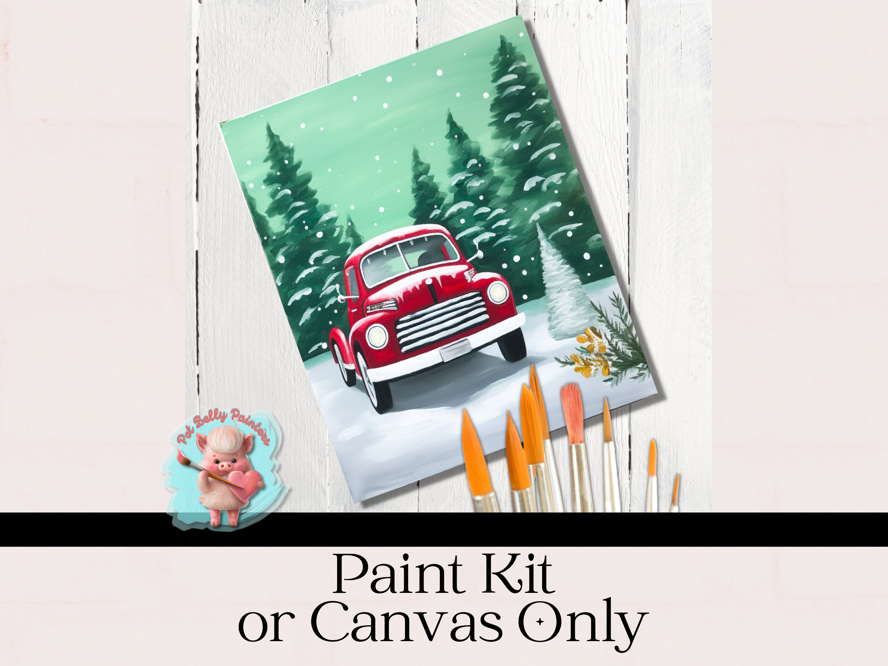 Winterscape DIY Paint Kit- Sip and Paint, Date Night, Wine and Paint- Video  Tutorial Included