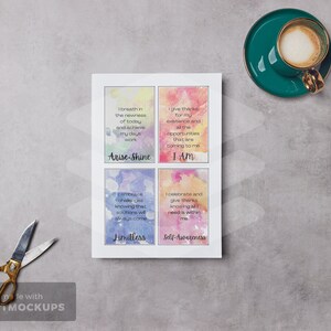 Self Awareness Affirmation Card Deck, Vision Board Printables, Cards for Law of Attraction, Manifesting Kit, Self Care Printables, DIGITAL