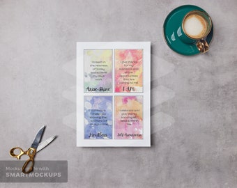 Selbsterkenntnis Affirmation Kartendeck, Vision Board Ausdrucke, Karten für Gesetz der Anziehung, Manifestation Kit, Self Care Ausdrucke, DIGITAL