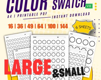 Color Swatch,  Blank Color Palette, pattern color swatch chart printable, Coloring Practice Worksheets printable, Blank Color Swatch Chart