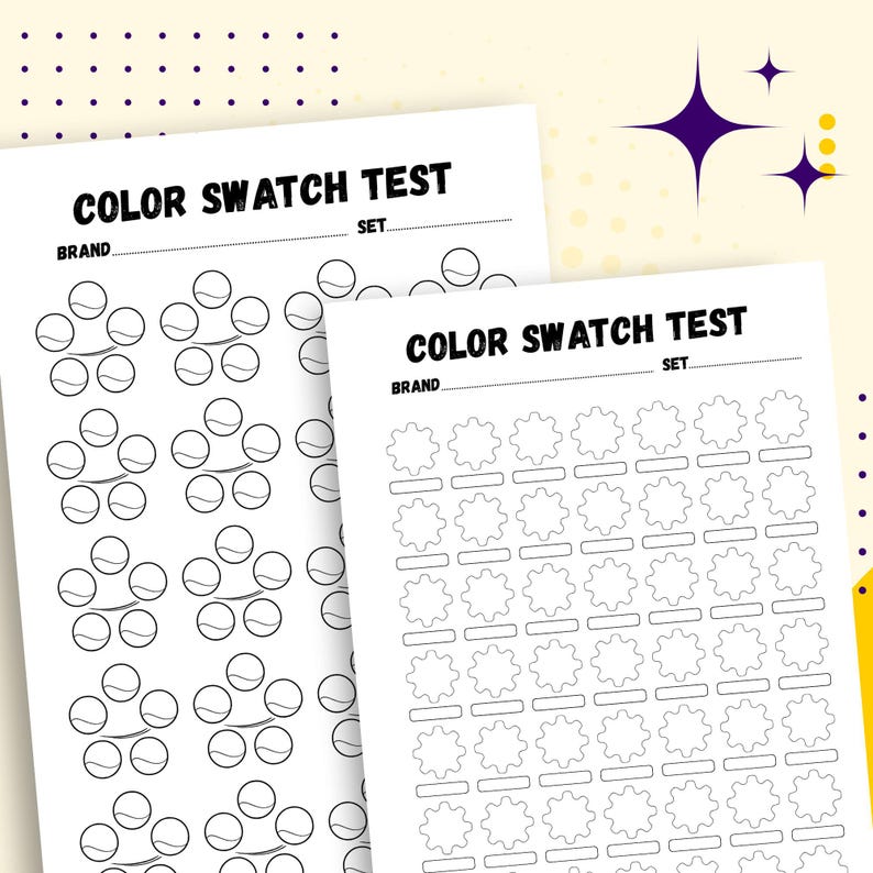 Color Swatch Chart Printable: Watercolor, Marker & Pencil Test Sheets ...