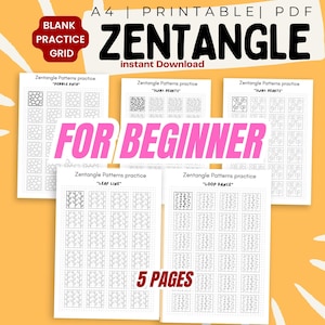 Zentangle Practice Sheets PDF – A4 Printable Hand-Drawn Patterns for Mindful Drawing & Art Journaling | Instant Digital Download