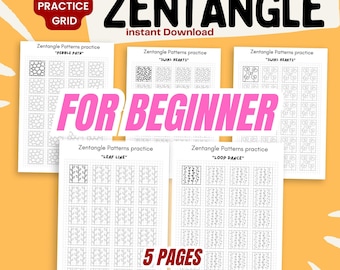 Zentangle Practice Sheets: Hand-Drawn Patterns for Art Journaling (PDF)