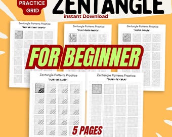 Zentangle Practice Sheets PDF – Hand-Drawn A4 Templates for Mindful Drawing & Art Journaling