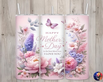 Seamless Happy Mother's Day Best Mom Ever Design, Mom 20 oz Skinny Straight Tumbler Sublimation Design, Tumbler Wrap, PNG Digital Download