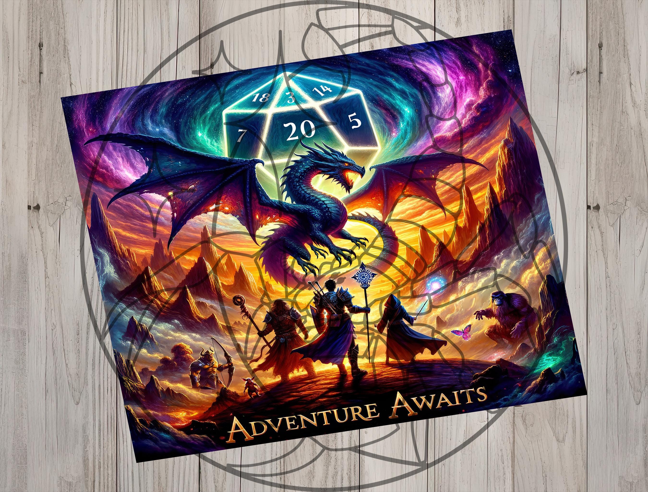 Seamless Adventure Awaits Fantasy RPG Game Master Design, Gamer 20oz ...