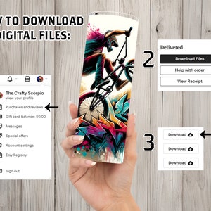 Sömlös Graffiti BMX Racing Rider Design, BMX Motocross 20oz Skinny Straight Tumbler Sublimeringsdesign, Tumbler Wrap, PNG Digital Nedladdning bild 4