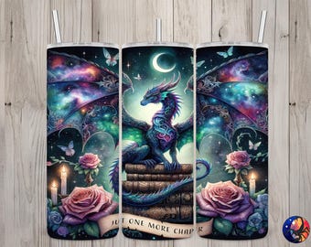 Nahtlos nur noch ein Kapitel Dragon Book Lover Design, Bücher 20 Unze Skinny Straight Tumbler Sublimation, Tumbler Wrap, PNG digitaler Download