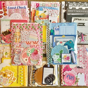 Junk Journal Kit, Color Themes, Scrap Pack, Ephemera, Scrapbooking, Crafting, Journaling 30+ piece kit