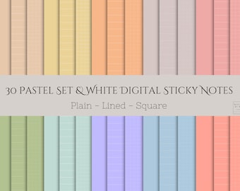 Pastel Digital Sticky Notes | Planner Stickers, GoodNotes (PNG Files)