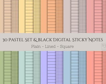 Aesthetic Digital Sticky Notes | Planner Stickers, PNG Files