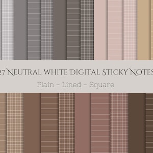 Digital Sticky Notes | Digital Stickers | Digital Planner | Neutral Notes | Aesthetic | Minimalist | GoodNotes, Notability, IPad, PNG Files