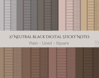 Neutral Digital Sticky Notes | PNG Planner Stickers (Digital Download)
