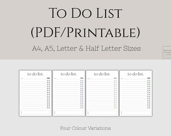 Minimalist to Do List | Printable Productive Checklist - Etsy
