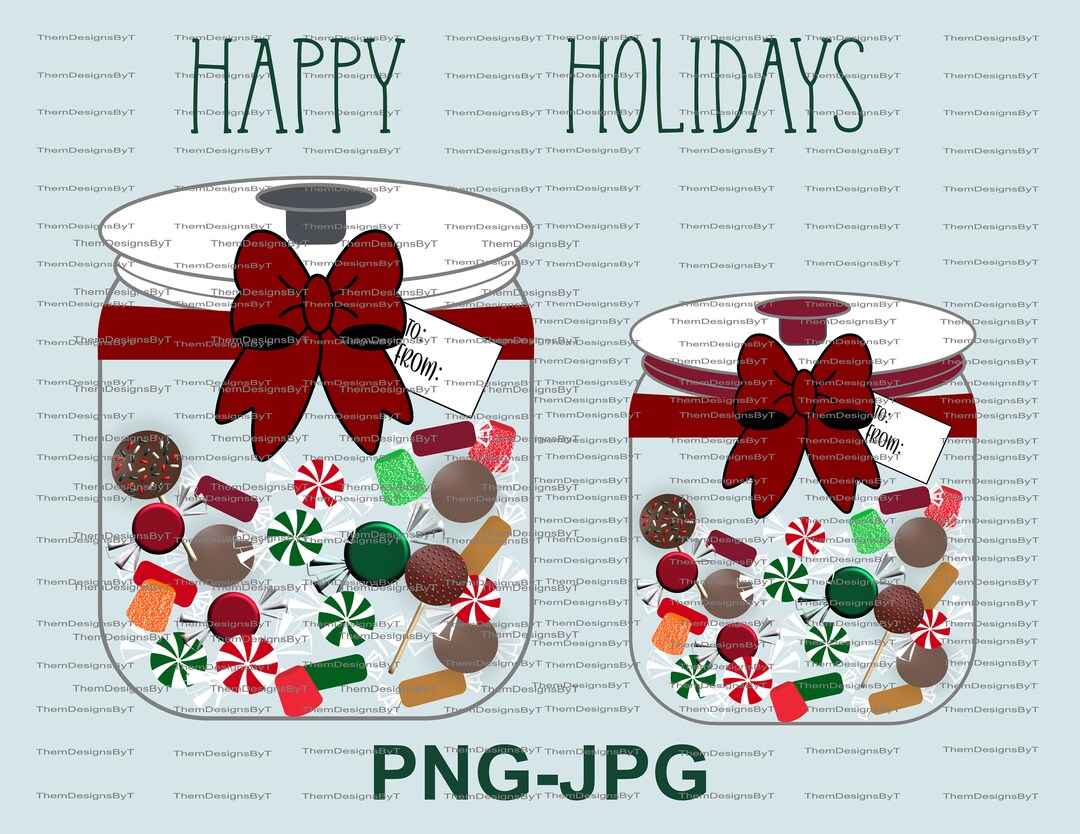 Christmas Candy Jar Clip Art Image File Cricut Craft Machine - Etsy