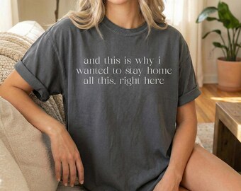 Oversized Stay Home Graphic Tee: Funny Introvert Sarcastic Shirt